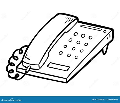 Coloring Book for Kids, Telephone Stock Vector - Illustration of page ...