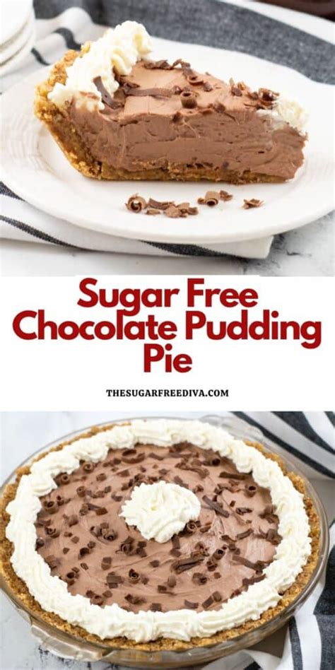 Sugar Free Chocolate Pudding Pie - THE SUGAR FREE DIVA