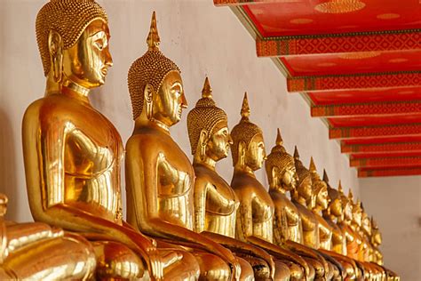 Buddha Statue At A Public Temple In Bangkok Thailand Photo Background ...