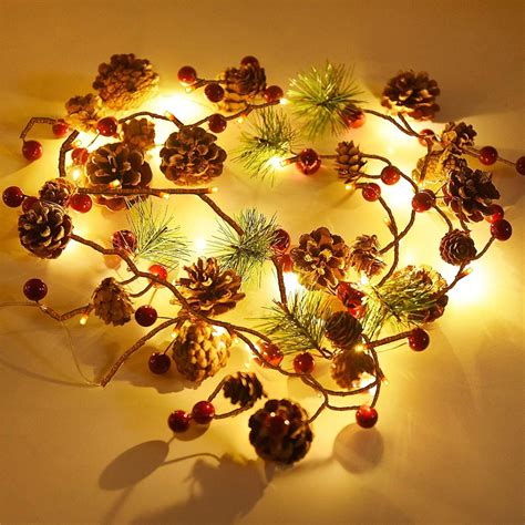 Amazon.com: FUNPENY Christmas PineCones String Lights, 6.56Ft 20 LED ...