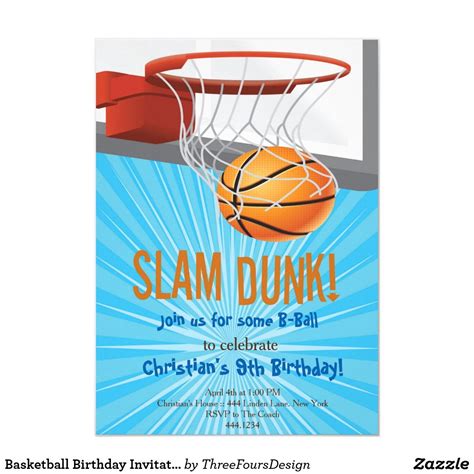 Basketball Birthday Invitations | Zazzle.com | Basketball birthday ...