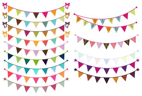 Bunting Vectors and Clipart ~ Objects on Creative Market