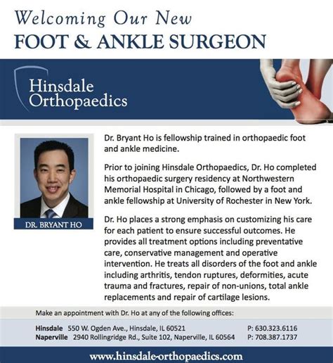 Hinsdale Orthopaedics Welcomes New Foot & Ankle Surgeon | Hinsdale, IL Patch