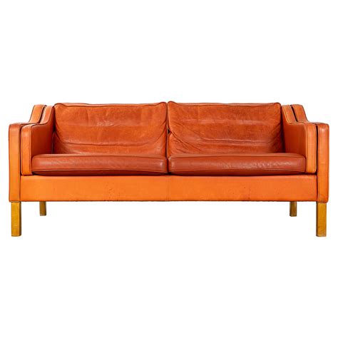 Danish Modern Leather Couch at 1stDibs