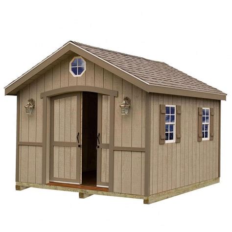 Best Barns Cambridge 10 ft. x 16 ft. Wood Storage Shed Kit with Floor including 4x4 Runners ...