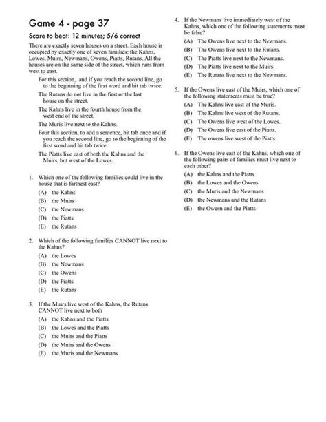 Practice LSAT Logic Games • iWorkCommunity