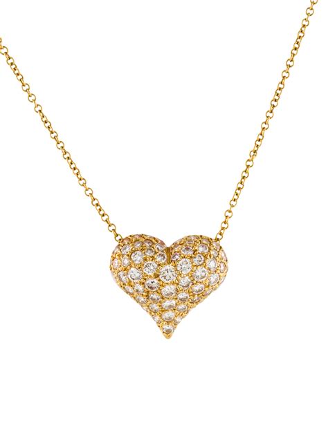 Tiffany & Co. 18K Diamond Heart Pendant Necklace - 18K Yellow Gold ...