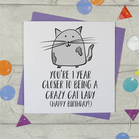 crazy cat lady birthday card by parsy card co | notonthehighstreet.com