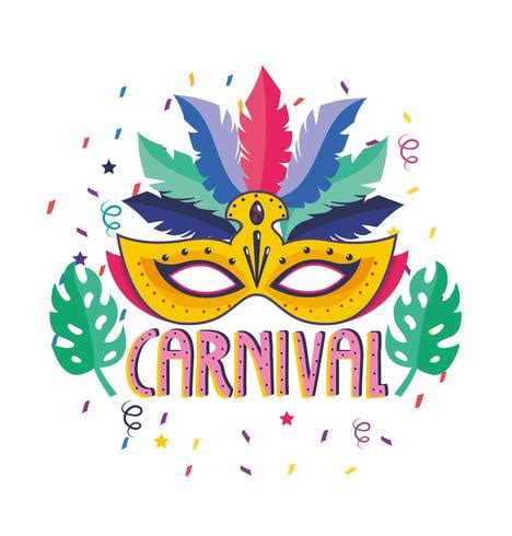 Carnival poster with feather and mask 671941 Vector Art at Vecteezy