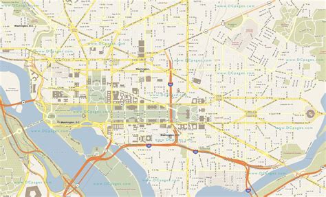 Mappa stradale di washington dc - dc street map (Distretto di Columbia ...