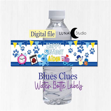 Blues Clues Printable Water Bottle Labels PDF Custom | Etsy