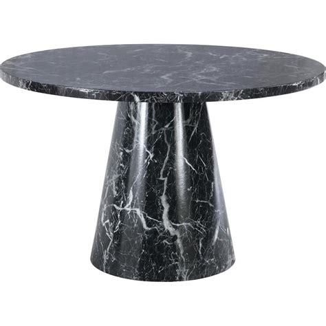 Meridian Furniture Omni Black Faux Marble 48" Round Dining Table ...