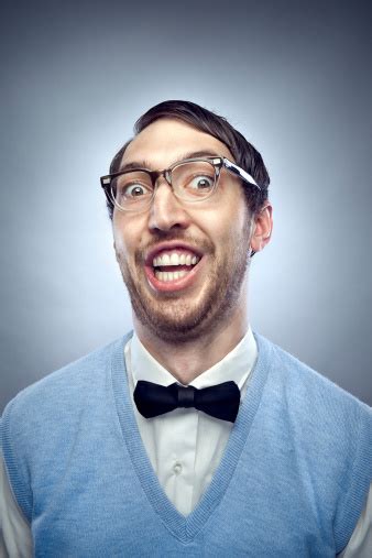 Nerd Student Making A Funny Smiling Face Stock Photo - Download Image Now - iStock