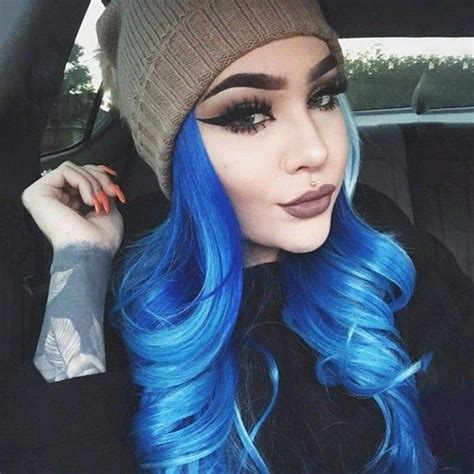 Blue Green Hair, Blue Wig, Hair Color Blue, Colored Hair, Human Wigs, Human Hair, Colorful Lace ...