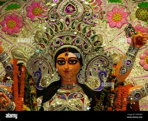 durga idol of kolkata durga puja festival Stock Photo - Alamy