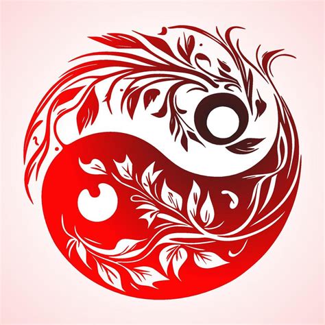 Floral Yin Yang Symbol vector illustration. 16669056 Vector Art at Vecteezy