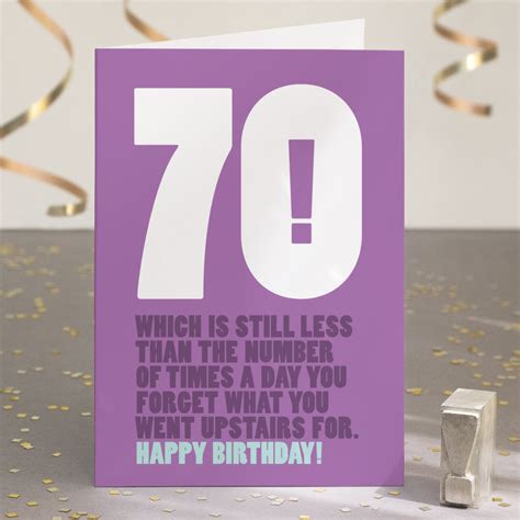 Funny 70th Birthday Card Funny Card for 70th Sarcastic 70th Card Forgetful Memory Old Age Joke ...