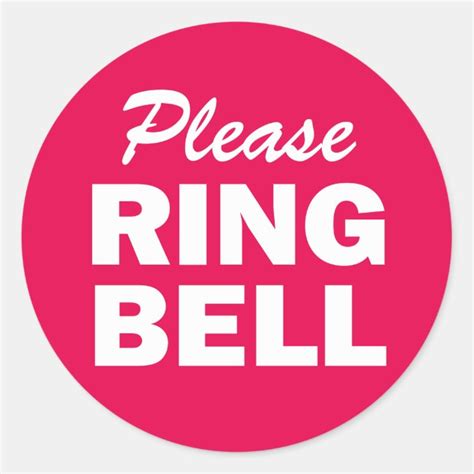 Please Ring Bell sign Classic Round Sticker | Zazzle