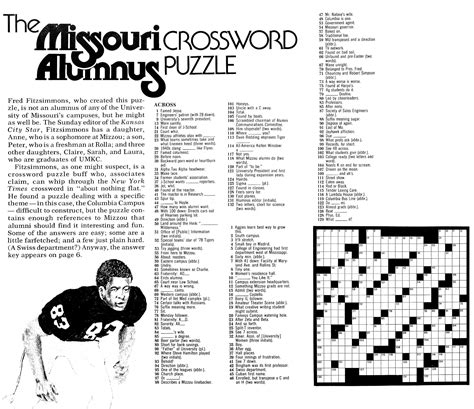 Crossword puzzle to test your knowledge of Mizzou – Library News