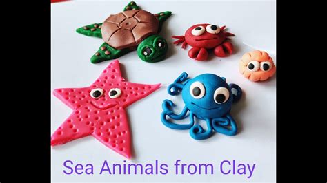 CLAY MODELLING SEA ANIMALS || how to make clay sea animals || - YouTube