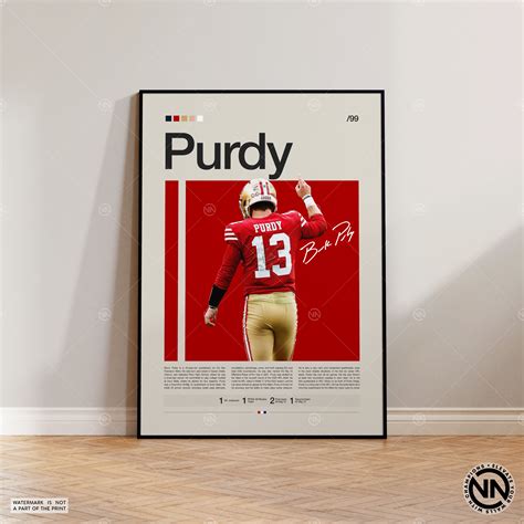 Brock Purdy Poster, San Francisco 49ers Poster, NFL Poster, - Inspire Uplift