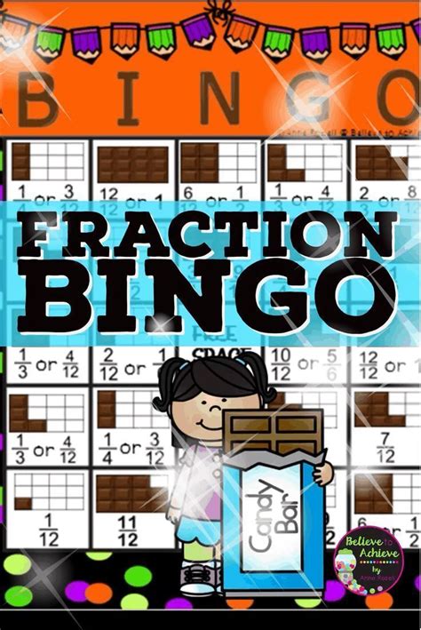 Fraction Bingo This is a colorful set of Fraction Bingo cards with fraction pictures and numbers ...