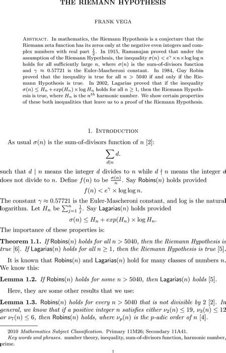 The Riemann Hypothesis | Mathematics | Cambridge Open Engage