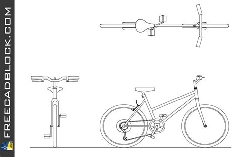 Bicycle Cad Block DWG Download Free drawing in Autocad.