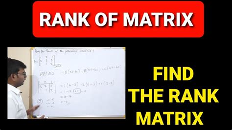 RANK OF MATRIX|matrices - YouTube