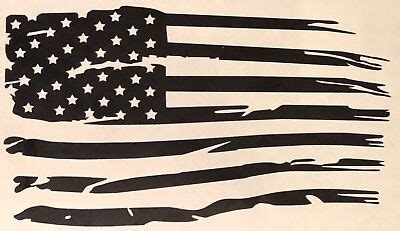 Distressed/ Tattered American Flag Vinyl Decal / USA Flag Military, patriot | eBay