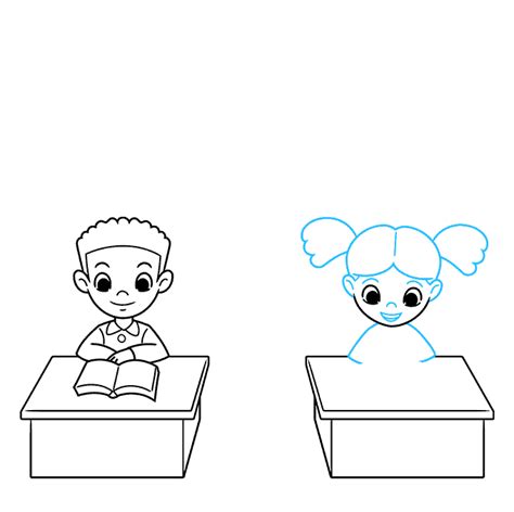 How to Draw Kids in Classroom Cartoon - Really Easy Drawing Tutorial