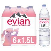 Evian Still Mineral Water 6 x 1.5L from Ocado