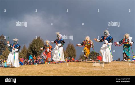 Bhutan mask dance Stock Photo - Alamy