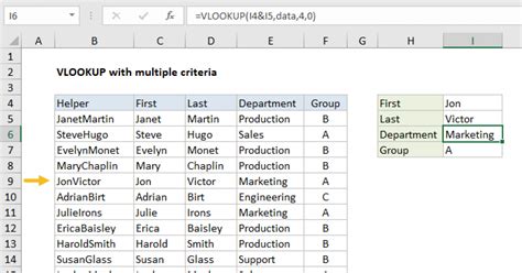 VLOOKUP with multiple criteria - Excel formula | Exceljet