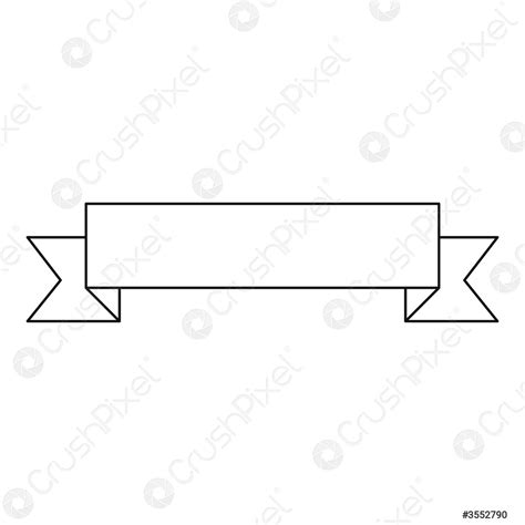 Icône de bannière de ruban, style contour - vecteur stock 3552790 | Crushpixel