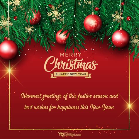 Personalized Christmas Wishes Greeting Card With Ornaments