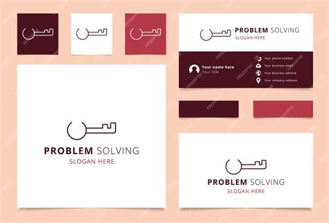 Premium Vector | Problem solving logo design with editable slogan business card and branding ...