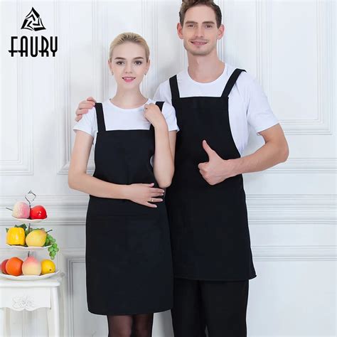 New Arrival Unisex Pure Color Chef Apron Food Service Restaurant Kitchen Cooking BBQ Catering ...