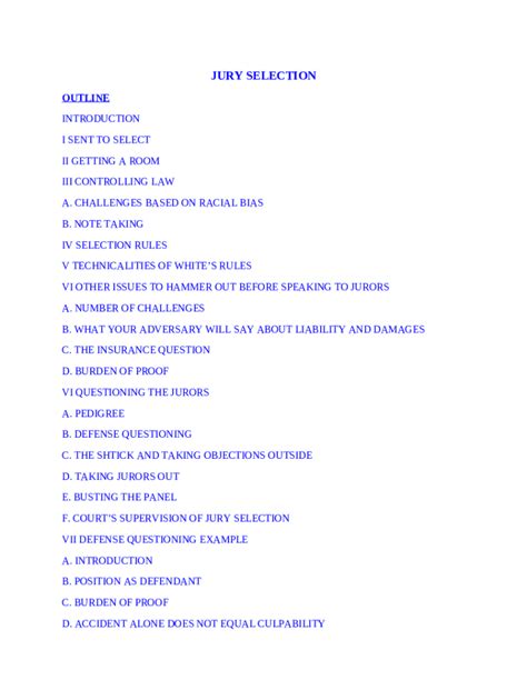 JURY SELECTION. jury selection Doc Template | pdfFiller