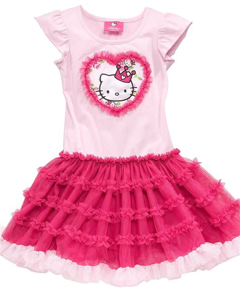 Hello Kitty Kids Dress, Little Girls Ruffle Dress | Kids dress, Girls ruffle dress, Little girls ...