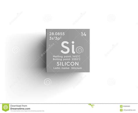 Silicon. Silicium. Metalloids. Chemical Element of Mendeleev& X27;s Periodic Table Stock ...