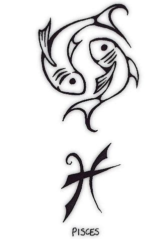 pisces - love the way the symbol is drawn, I can totally see this whole ...