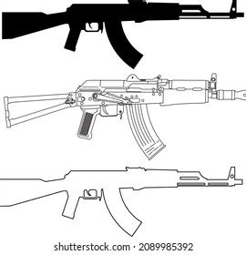 Ak-47, dibujo vectorial creado en un: vector de stock (libre de ...