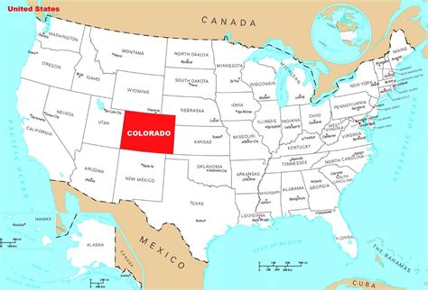 Detailed location map of Colorado state | Colorado state | USA | Maps of the USA | Maps ...