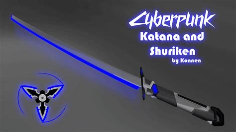 Cyberpunk Katana and Shuriken