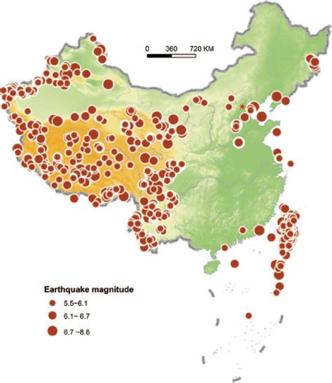 7 Distribution of earthquake epicenters in China (1990-2012) | Download ...