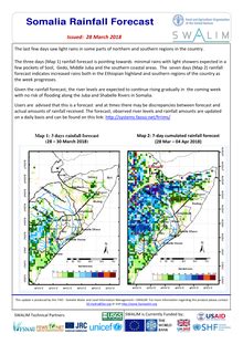 Somalia Rainfall Forecast - Issued: 28 March 2018 - Somalia | ReliefWeb