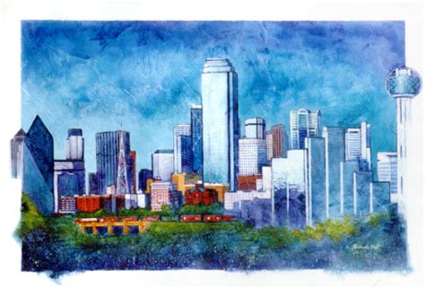 "Dallas Skyline" Acrylic I actually painted and sold several versions ...