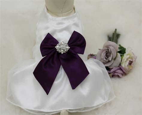 Purple Dog Dress, Dog Birthday gift, Purple Pet wedding accessory, Rhinestone, Proposal idea ...