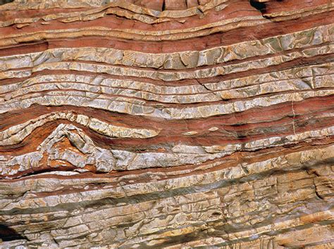 Banded rock: ironstone rock strata from Australia - Stock Image E410 ...